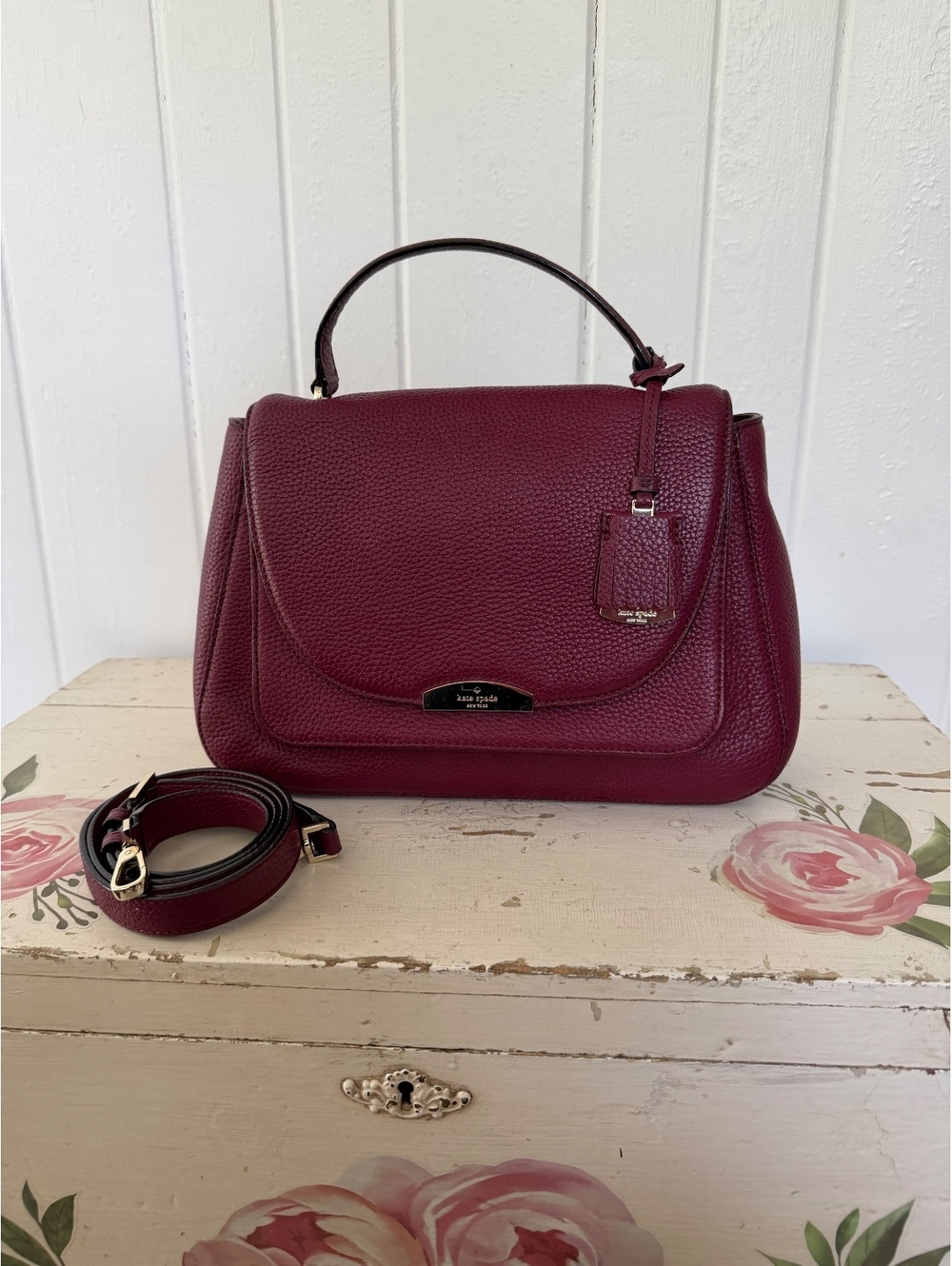 Kate Spade Burgundy Leather Handbag
